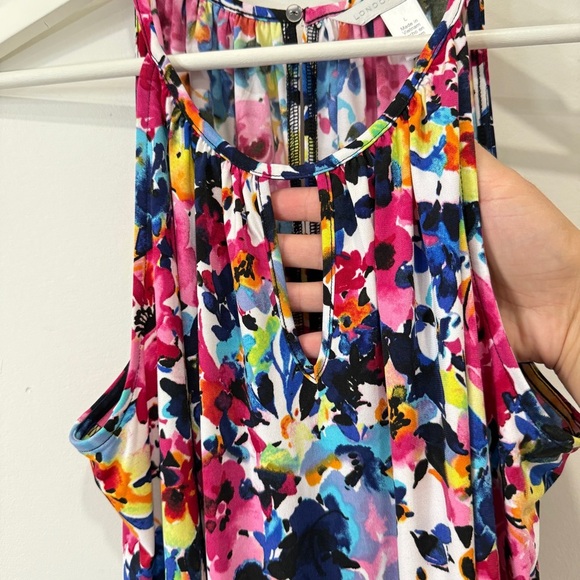 London Times Multicolor Floral Tank Top Size L - Picture 4 of 15
